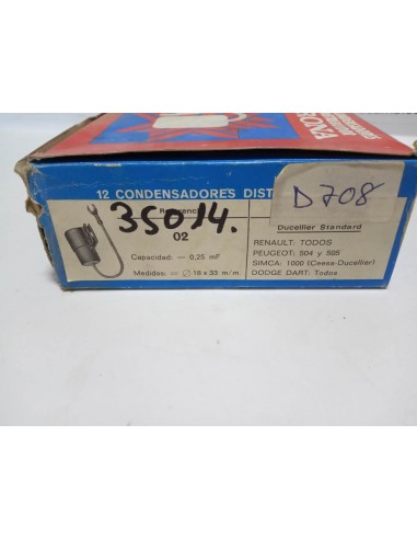 CONDENSADOR DELCO DUCELLIER RENAULT ,SIMCA, ETC
