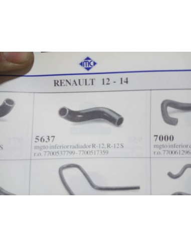 MANGUITO INFERIOR RADIADOR RENAULT 12