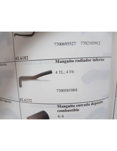 MANGUITO INFERIOR RADIADOR RENAULT 4 Y 4 F6 MOTOR 1.1