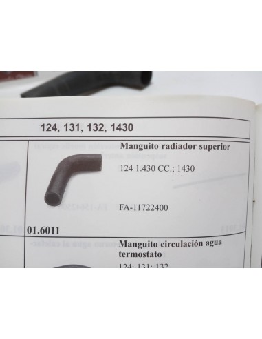 MANGUITO SUPERIOR DE RADIADOR SEAT 124 Y 1430 MOTOR 1430 cc