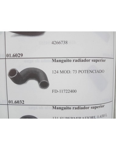 MANGUITO SUPERIOR RADIADOR SEAT 124 Y 143O MODERNO