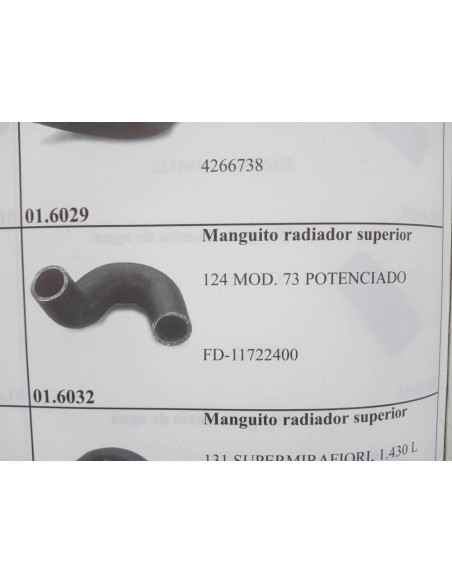MANGUITO SUPERIOR RADIADOR SEAT 124 Y 143O MODERNO