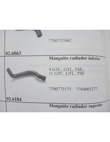 MANGUITO INFERIOR DE RADIADOR RENAULT 9 Y 11