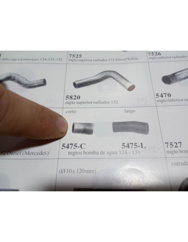 MANGUITO CORTO BOMBA A TERMOSTATO SEAT 124