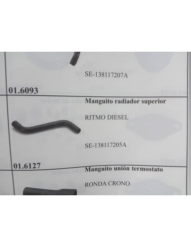 MANGUITO SUPERIOR RADIADOR SEAT RITMO DIESEL