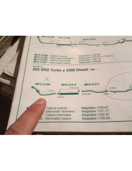 SALIDA COLECTOR ESCAPE PEUGEOT 505 SRD TURBO