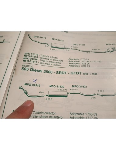 SALIDA COLECTOR ESCAPE PEUGEOT 505 DIESEL