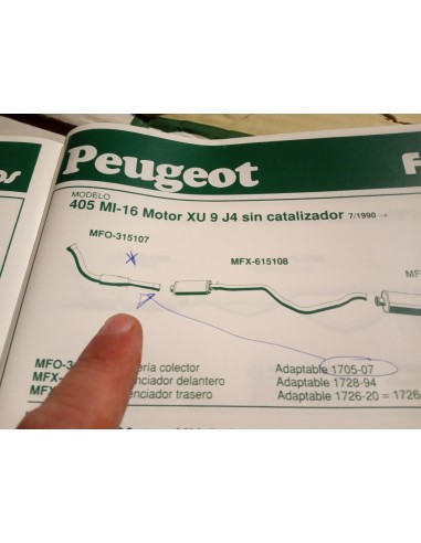 SALIDA COLECTOR ESCAPE PEUGEOT 405 MI-16