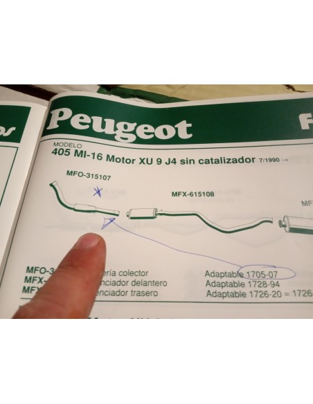 SALIDA COLECTOR ESCAPE PEUGEOT 405 MI-16