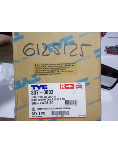 ESPEJO RETROVISOR DERECHO VW GOLF III MANUAL (DEL 92 AL 96)