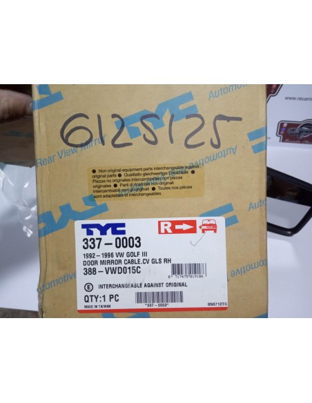 ESPEJO RETROVISOR DERECHO VW GOLF III MANUAL (DEL 92 AL 96)