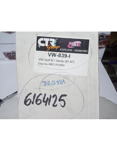 ESPEJO RETROVISOR IZQUIERDO VW GOLF III MANUAL (DEL 91 AL 97)