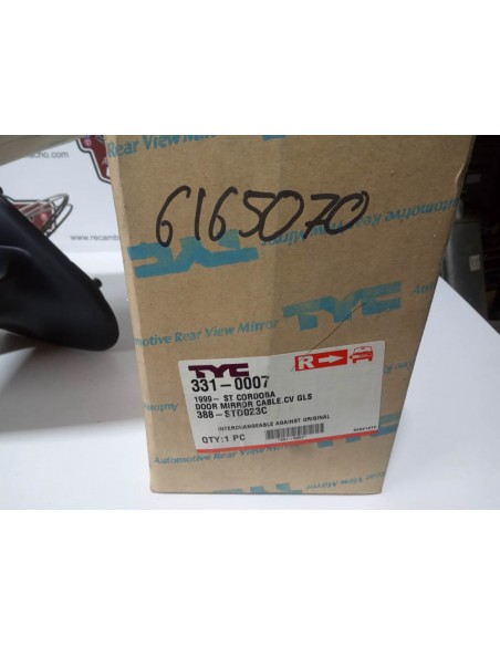 ESPEJO RETROVISOR DERECHO SEAT IBIZA Y CORDOBA (DEL 99 A 2002)