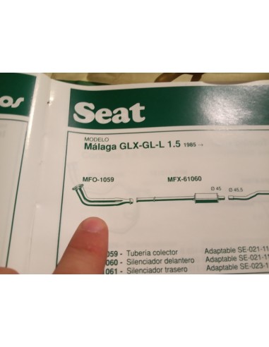 SALIDA COLECTOR ESCAPE SEAT IBIZA Y MALAGA