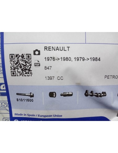 JUEGO DE JUNTAS MOTOR COMPLETO RENAULT 12 TS Y RENAULT 5 TX 1.4