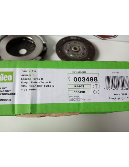 KIT EMBRAGUE RENAULT FUEGO,18,20,25, 30 TURBO DIESEL