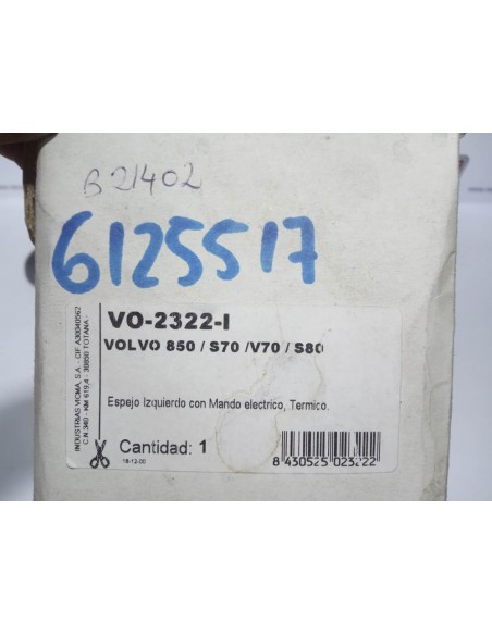 ESPEJO RETROVISOR IZQUIERDO VOLVO 850,S70,V70,S80 (DEL 92 A 97)