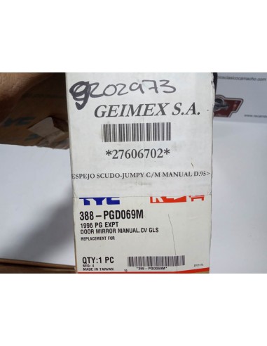 ESPEJO RETROVISOR DERECHO SCUDO,EXPERT Y JUMPY (A PARTIR DEL 96)