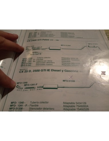 SALIDA COLECTOR ESCAPE CITROEN CX 2400 Y 2500