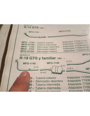 SALIDA COLECTOR ESCAPE RENAULT 18 GTS Y FAMILIAR