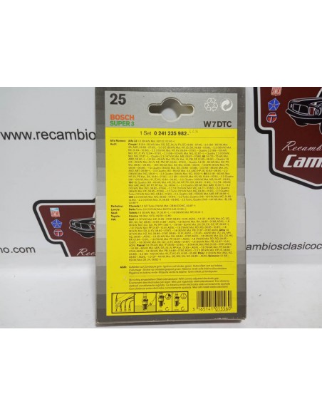 JUEGO DE 4 BUJIAS BOSCH AUDI,ALFA ROMEO,LANCIA,VW Y SEAT