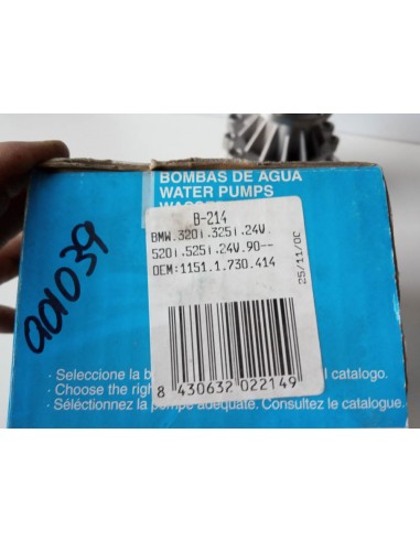 BOMBA DE AGUA BMW 320,325 ,520 ,525