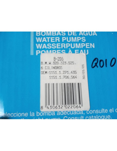 BOMBA DE AGUA BMW 320,325,323,520 Y 525  6 CIL.