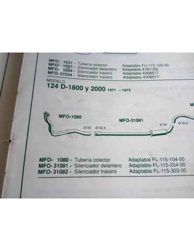 SALIDA COLECTOR ESCAPE SEAT 124 1800 Y 2000 DE 50 mm