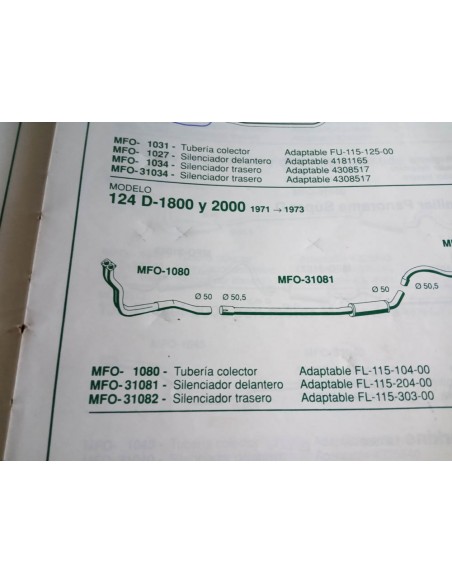 SALIDA COLECTOR ESCAPE SEAT 124 1800 Y 2000 DE 50 mm