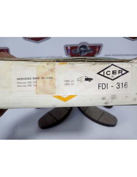 JUEGO PASTILLAS FRENO DELANTERAS MERCEDES MEVOSA MB 100 Y 130