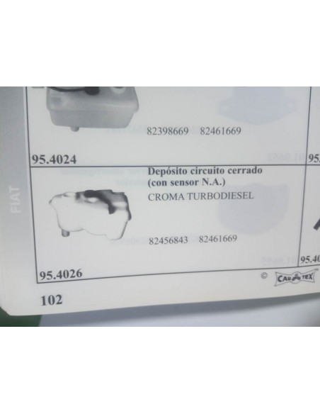 BOTELLA DEPOSITO EXPANSION FIAT CROMA Y LANCIA THEMA TURBO DIESEL (CON SENSOR)