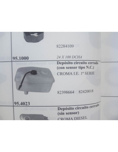 BOTELLA DEPOSITO EXPANSION FIAT CROMA Y LANCIA THEMA I.E 1ª SERIE (CON SENSOR)