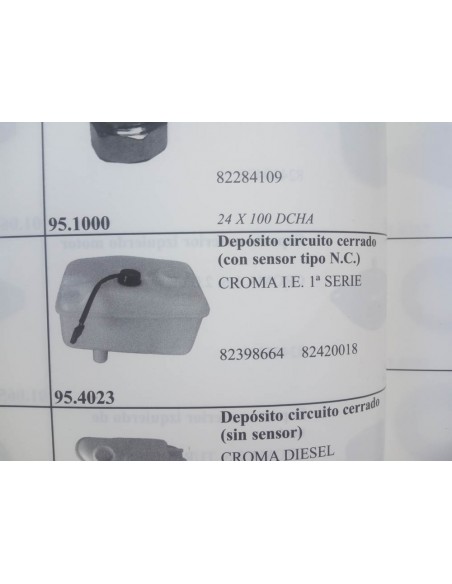 BOTELLA DEPOSITO EXPANSION FIAT CROMA Y LANCIA THEMA I.E 1ª SERIE (CON SENSOR)