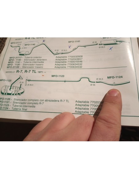 TUBERIA FINAL SALIDA ESCAPE RENAULT 7 TL