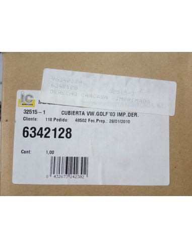 CARCASA ESPEJO RETROVISOR DERECHO VOLKSWAGEN GOLF V