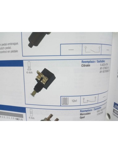 INTERRUPTOR LUZ DE FRENO CITROEN 2CV, DYANE 6,MEHARI Y GS