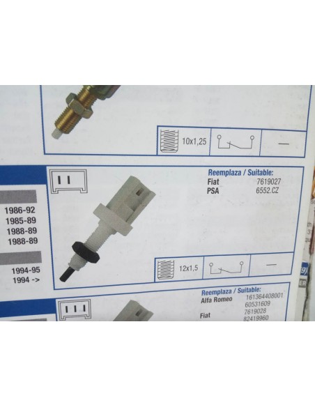 INTERRUPTOR LUZ DE FRENO FIAT UNO , DUCATO,LANCIA Y 10, DELTA,ETC
