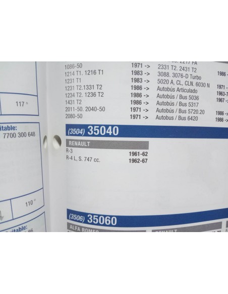 MONOCONTACTO DE TEMPERATURA RENAULT 3 Y 4