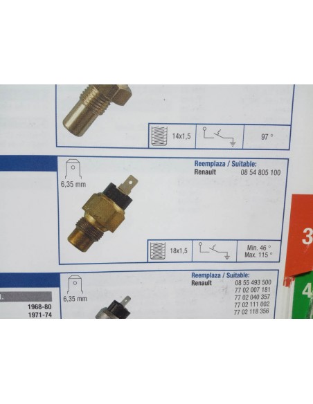 MONOCONTACTO DE TEMPERATURA RENAULT 3 Y 4