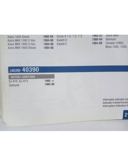 INTERRUPTOR LUZ MARCHA ATRAS SUZUKI SANTANA SAMURAI SJ 410 Y 413