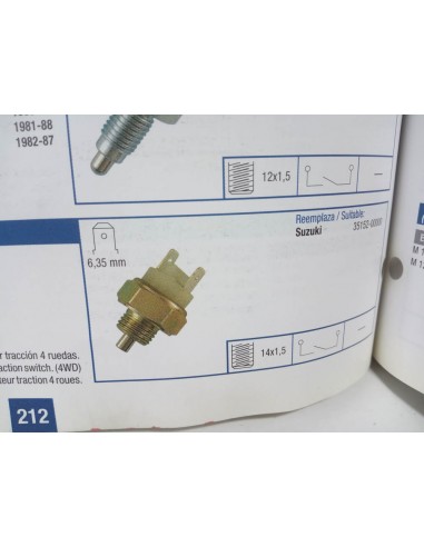 INTERRUPTOR LUZ MARCHA ATRAS SUZUKI SANTANA SAMURAI SJ 410 Y 413