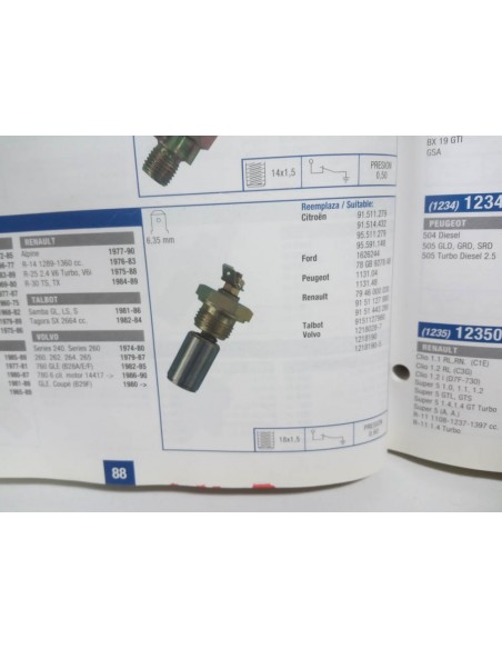 MONOCONTACTO PRESION ACEITE RENAULT ,TALBOT,CITROEN,PEUGEOT Y FIAT