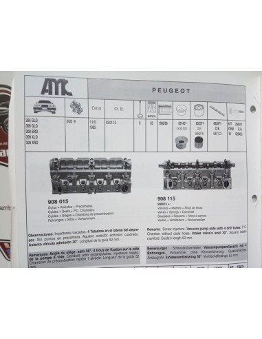 CULATA TALBOT HORIZON , CITROEN BX Y PEUGEOT 309  1.9 D