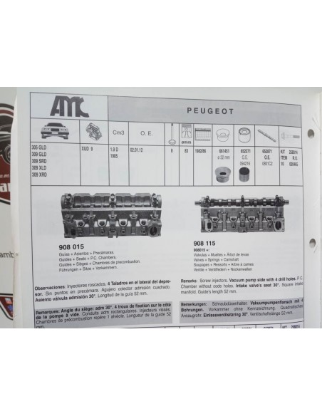 CULATA TALBOT HORIZON , CITROEN BX Y PEUGEOT 309  1.9 D