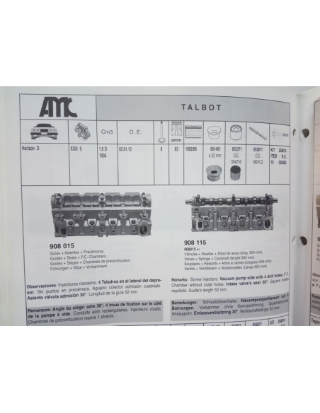 CULATA TALBOT HORIZON , CITROEN BX Y PEUGEOT 309  1.9 D