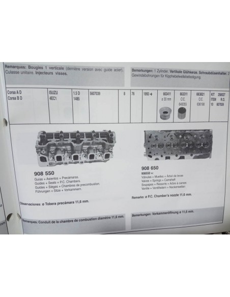 CULATA OPEL CORSA A Y B MOTOR 1.5 D ISUZU