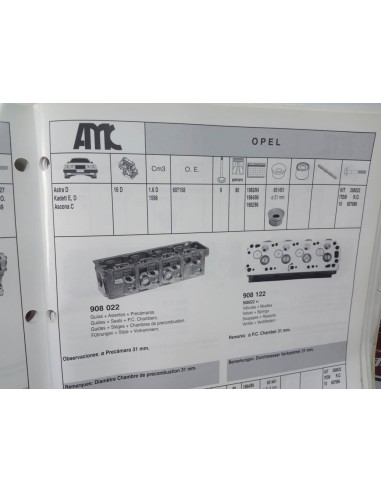 CULATA OPEL KADETT D,E ,ASCONA C Y ASTRA D MOTOR 1.6 D