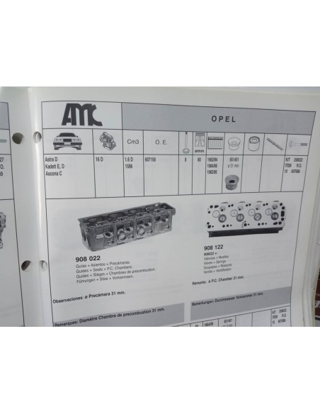 CULATA OPEL KADETT D,E ,ASCONA C Y ASTRA D MOTOR 1.6 D