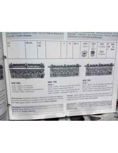 CULATA CITROEN BX , ZX Y PEUGEOT 405 , J5 MOTOR 1.9 DIESEL
