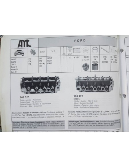 CULATA FORD ESCORT, ORION , FIESTA , COURIER, MONDEO, SIERRA MOTOR 1.8 Y 1.6 DIESEL